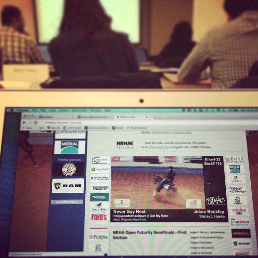 That awkward moment when you cheer while watching the live feed in class. #nrhafuturity #busted #horseshowproblems