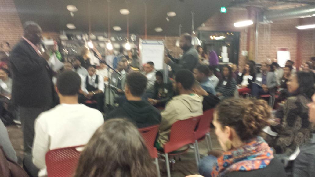 100CollegePrep's tweet photo. We're @ #tidescmtyconvo on #Ferguson listening &amp; learning how #BrothersMakingChange can move the dialogue forward. http://t.co/CBhWrjMwfo