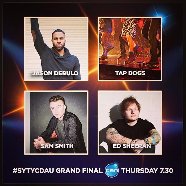 AussieDanceMove's tweet photo. #bringDANCEback Only in Australia a Final like this @jasonderulo @TapDogsofficial @samsmithworld @edsheeran @SYTYCDAU http://t.co/9eWjf6v3Nw