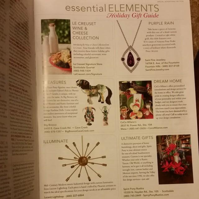 Lucent Light Shop also sent us a picture of their light being shown in his years Phx Home &amp; Garden Holiday Gift Guide