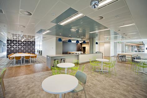 HBOEMTB_Group's tweet photo. Fresh clean lines and a splash of citrus - our design for the Grains and Research Development Corporation in Canberra http://t.co/ULd7pg2M0i