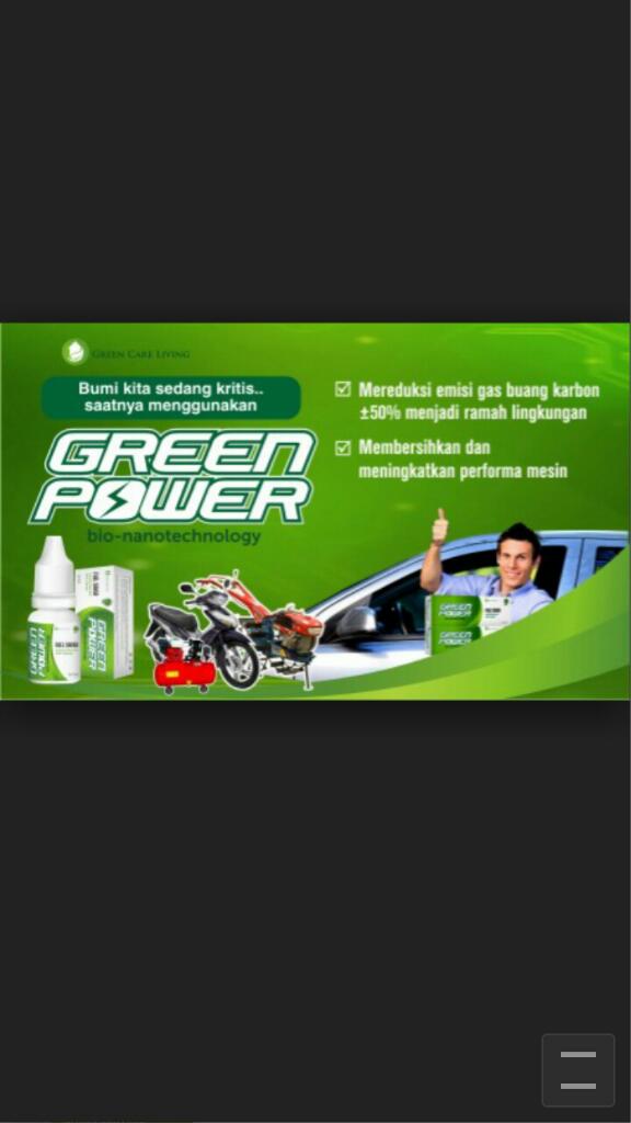 indramajenang's tweet photo. GreenPower membuat mesin kendaraan awet,,hemat bahan bakar,tidak menimbulkan polusi udara, http://t.co/6EW3fOcDE4