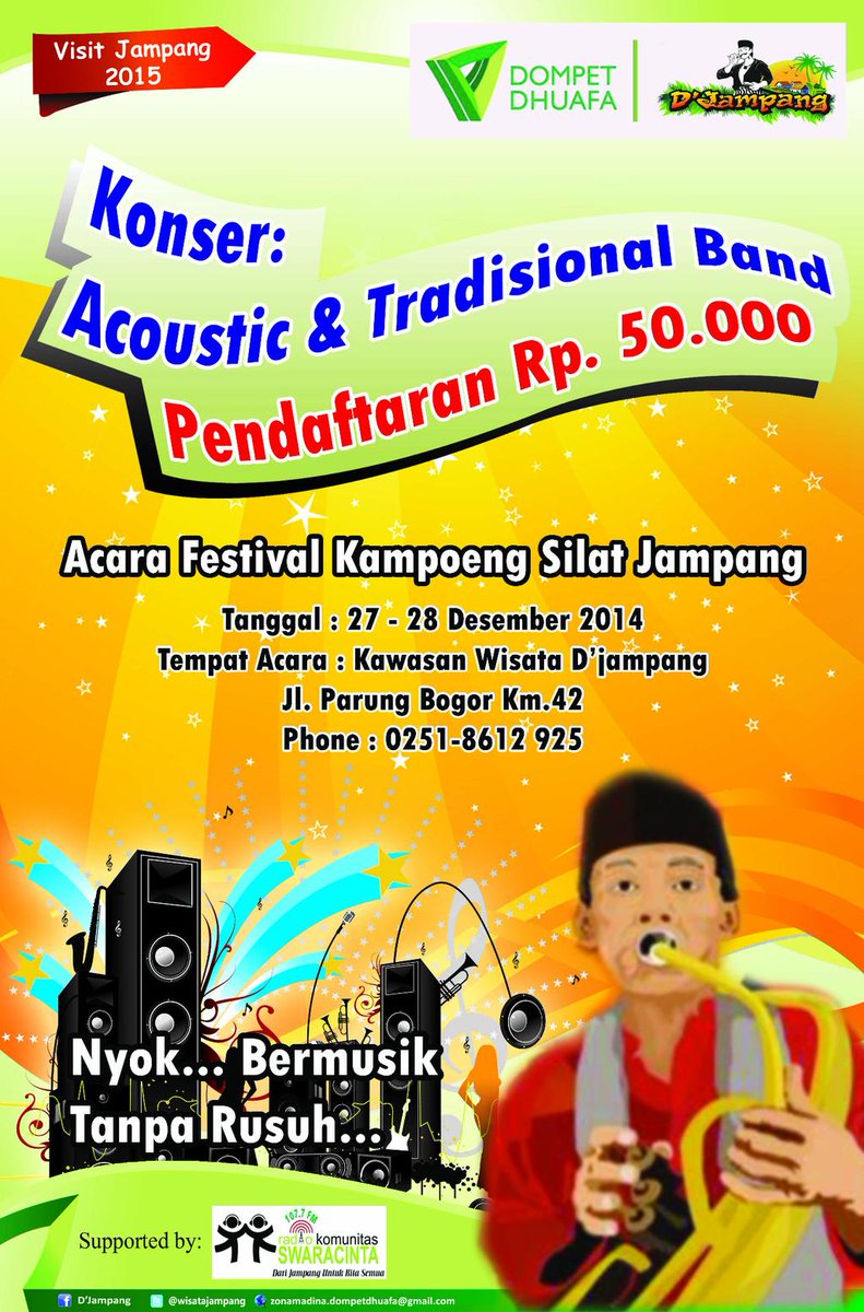 zonamadinaDD's tweet photo. Daftarkan Band anda segera di konser Festival KSJ :) @Dompet_Dhuafa @infojakarta @InfoSeJabar @infobogor http://t.co/cqtoG5LziE