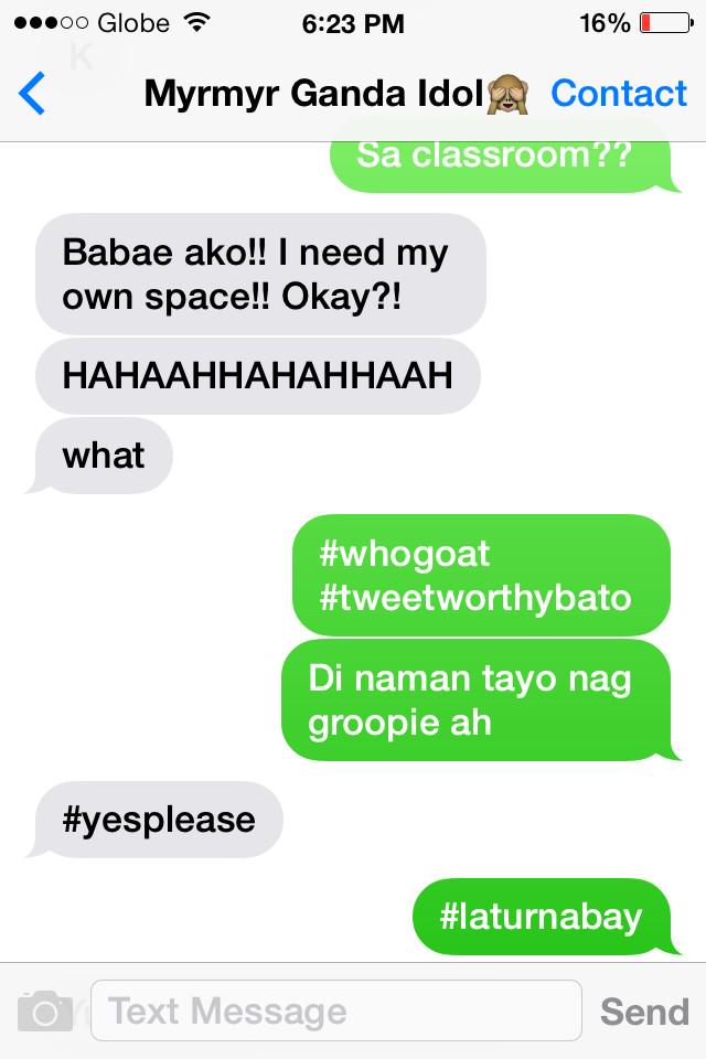 sclootz's tweet photo. #tweetworthy #ladiespls #hashtaglord @Myrmaidxx wag niyo pansinin yung name, siya nag lagay niyan. ππ http://t.co/pazzAWtkCD