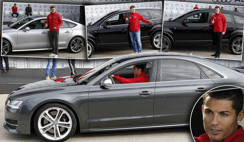 MailSport's tweet photo. Real Madrid players treated to FREE Audi's...and each get to decide their own model http://t.co/7FP92kcipY http://t.co/vv9fbDmQ33