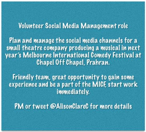 Volunteer role: great for #PR #comms student interested in #arts &amp; #theatre <a href="/themediapod/">theMediaPod</a> @myinterninglife please RT?