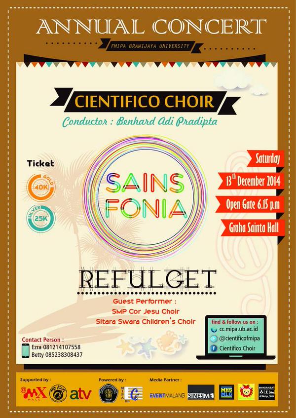 PSM FMIPA UB present The 2nd Sainsfonia - REFULGET | Dec 13th 2014 | Buy 5 Get 1 Free*! | Grab the ticket fast! "