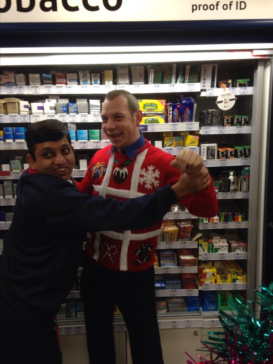 Rob's been on the festive pop, but didn't want his picture taken #christmasjumper #shareasmile