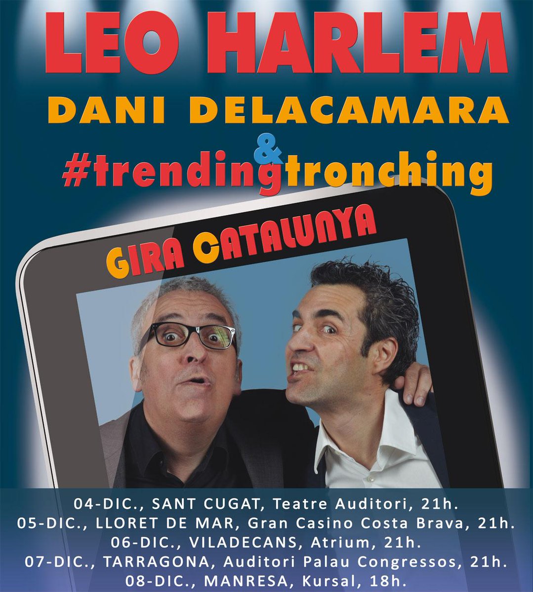 MPC_management's tweet photo. #trendingtronching @trendingtronchi @LeoHarlem @Danidelacamara de gira en #Catalunya @Kursaalmanresa 8/12 http://t.co/kxz81bj7Qx