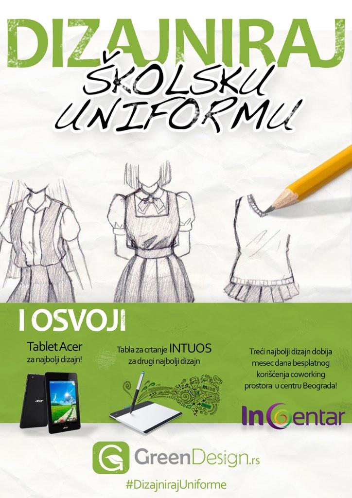 GreenDesignrs's tweet photo. #DizajnirajUniforme i osvoji vredne nagrade! Pomozi školama #Društvenoodgovorni konkurs http://t.co/fDbcojaWi1 http://t.co/7kosCrirL7
