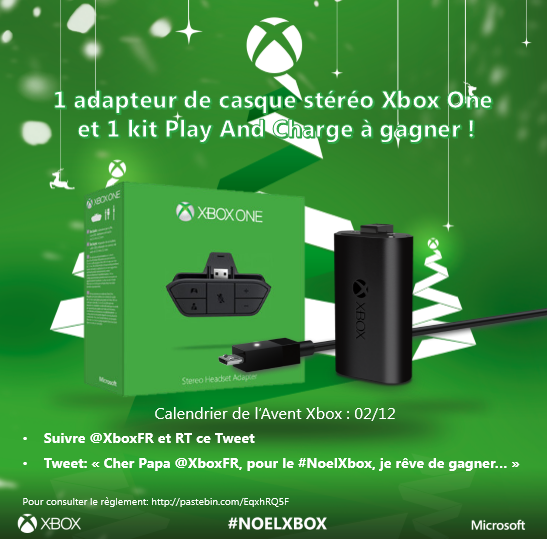 XboxFR's tweet photo. CONCOURS Calendrier de l'avent #Xbox 02/12: RT + tweet "Cher Papa @XboxFR, pour le #NoelXbox, je rêve de gagner…" http://t.co/mEyM5ism5W