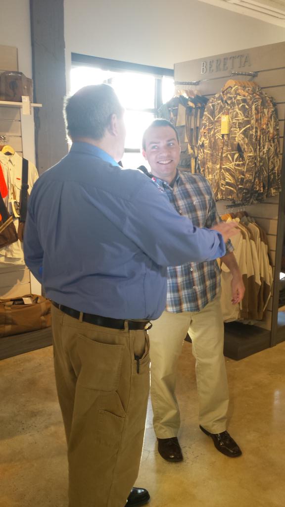 Beretta_USA's tweet photo. RT @StoddardsGuns: @PaulFromFox5 walks through our in-store @Beretta_USA store for @GoodDayAtlanta. #StoddardsWay http://t.co/WHM8NGNOHV