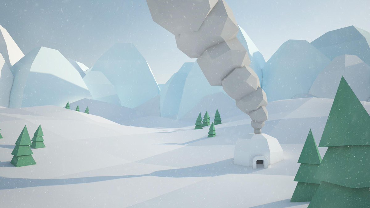 Low poly winter scene: dribbble.com/shots/1830763-…