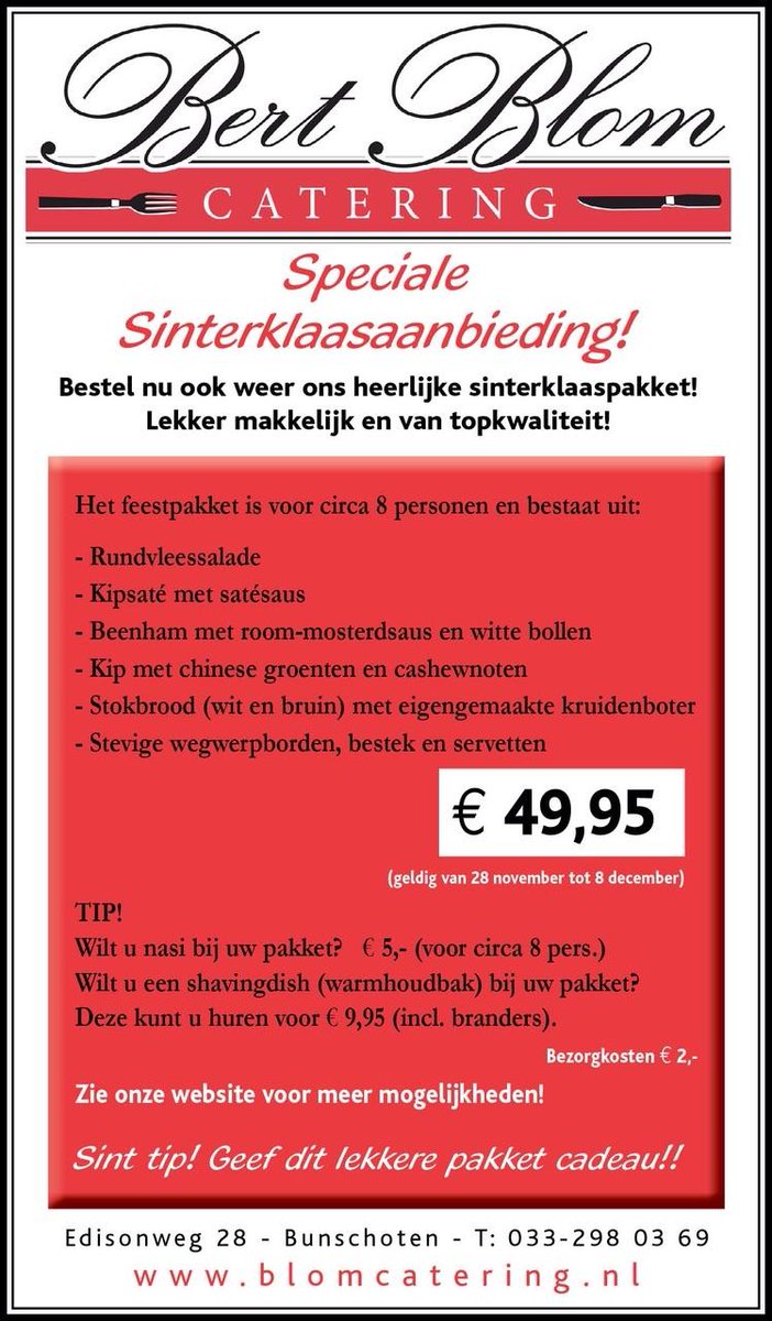 bblomcatering's tweet photo. Bestel nu!! voor het te laat is.. het Super Sinterklaaspakket! 
#lekker #veelvoorweinig http://t.co/GCOJHqHerN