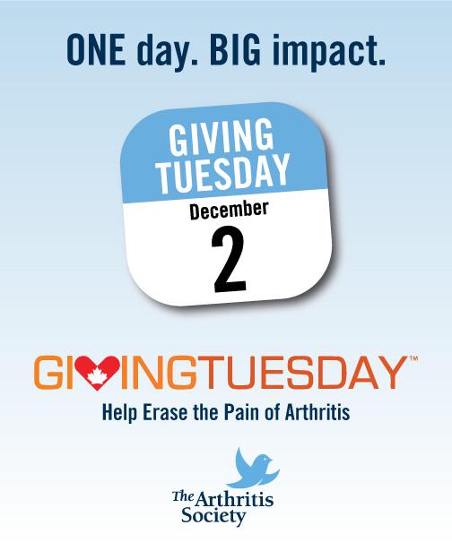 Today is #GivingTuesday! Every dollar counts - help improve the lives of 4.6 million Canadians living with arthritis
