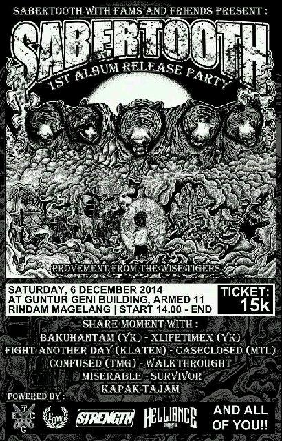 Dan semuanya harus datang di acara ini Launching 1st Album Sabertooth bersama <a href="/CaseClosedHC/">#FuckTheRules</a> <a href="/SURVIVOR_MGL/">SURVIVOR</a> anmr