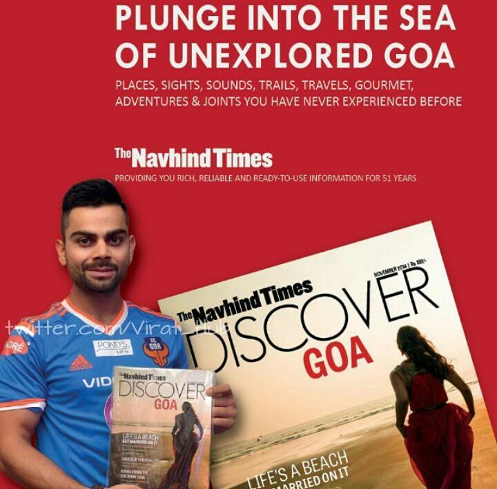 @imVkohli with The Navhind Times Magazine. #DiscoverGoa @FCGoaOfficial @Navhind_Times #ViratHub