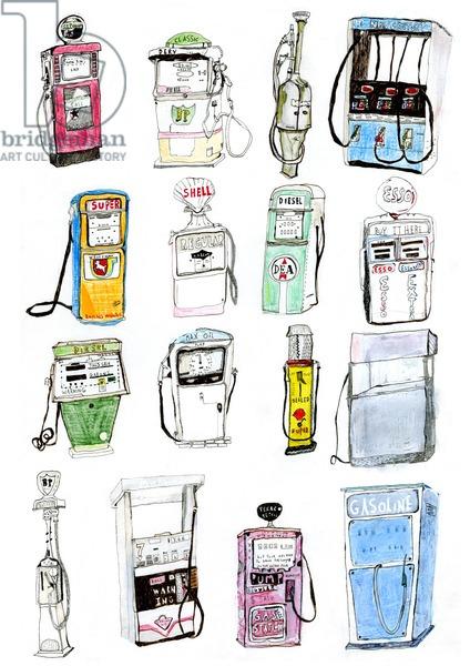StudioBridgeman's tweet image. #StudioImage of the day from #PatMacdonald | Petrol Pumps bit.ly/1xW3Z1T #illustration