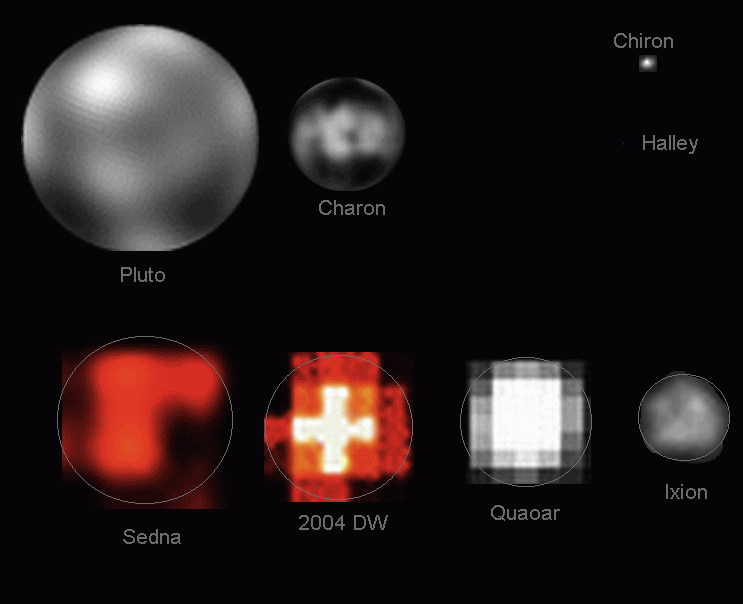 coreyspowell's tweet photo. These sad pixels are the best Earth-based views of Pluto &amp; its neighbors. @NewHorizons2015 is about to change that. http://t.co/MsJFmEdHst