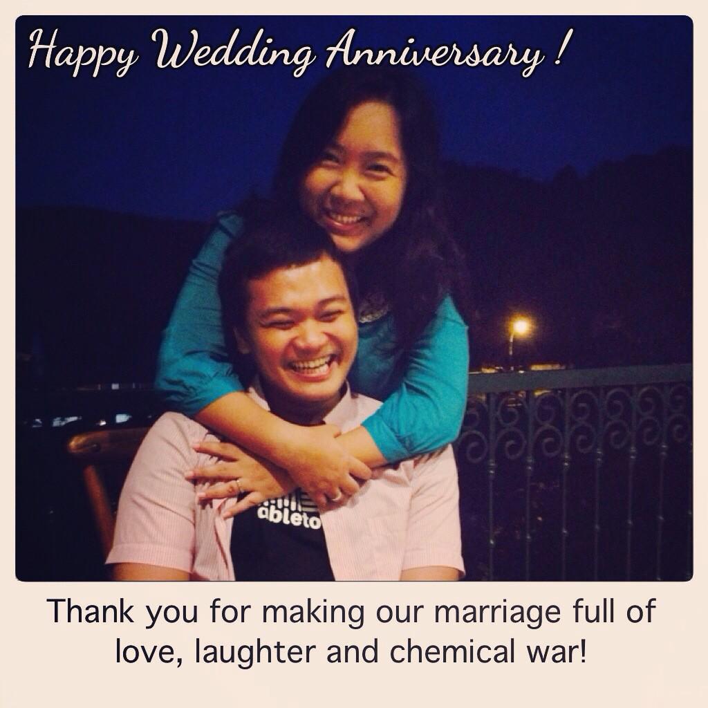 Happy wedding anniversary sweety.. Sedihnya ga bisa bareng kamu sekarang.. Maafin ketoyibanku yaa.. 😢