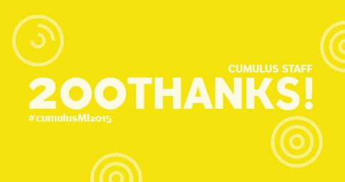 Nearly 200 papers received. THANK YOU ALL! #cumulusMi2015
See you in Milan!