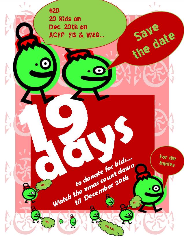 SAVE THE DATE. $20 on Dec 20th to help support 20 kids!!! Please RT and share on other social media!!!!