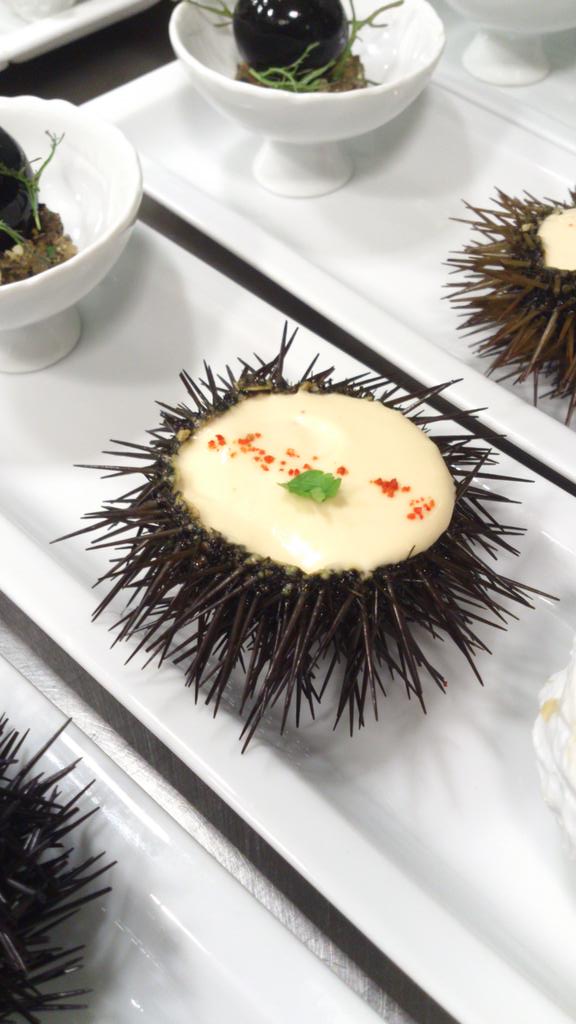 RelaisChateaux's tweet photo. Sea urchin at Relais &amp; Châteaux l'Oasis, La Napoule, France. #finedining #gourmet #gastronomy http://t.co/FrTmZuT2IU