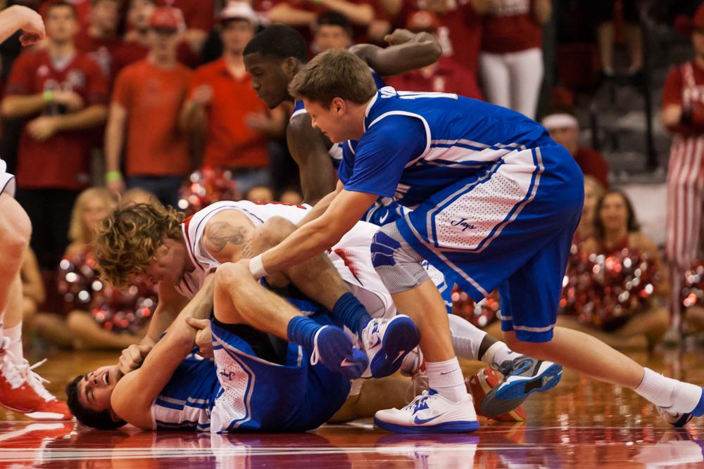 HuskerRedZone's tweet photo. Today's #CreightonHateWeek Event:
CAPTION THIS PHOTO:

@MPeltz12 taking down the Jays 2 years ago

We'll RT the best! http://t.co/UkvaVkY0ec