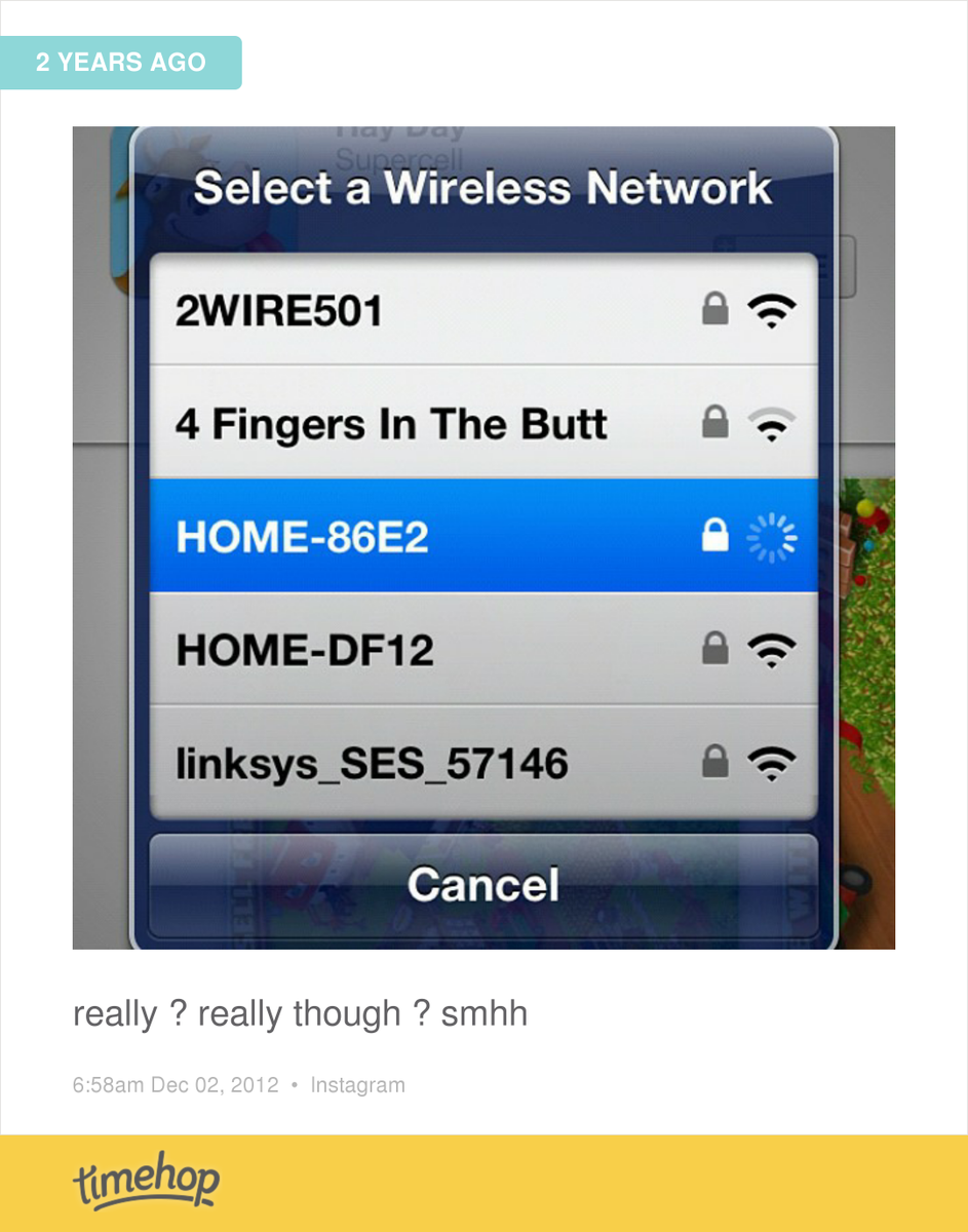 Jaiye_OK's tweet photo. I mean , everyone has preferences ... but .... why would you name your wifi THAT ? http://t.co/o2WP19MpVG http://t.co/oifgFjHeLA