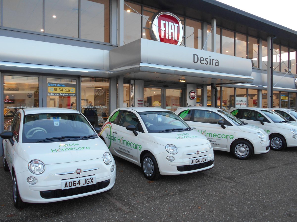Apple_Homecare's tweet photo. We have provided our carers with a fleet of Fiat 500's http://t.co/VOePgzMnYd