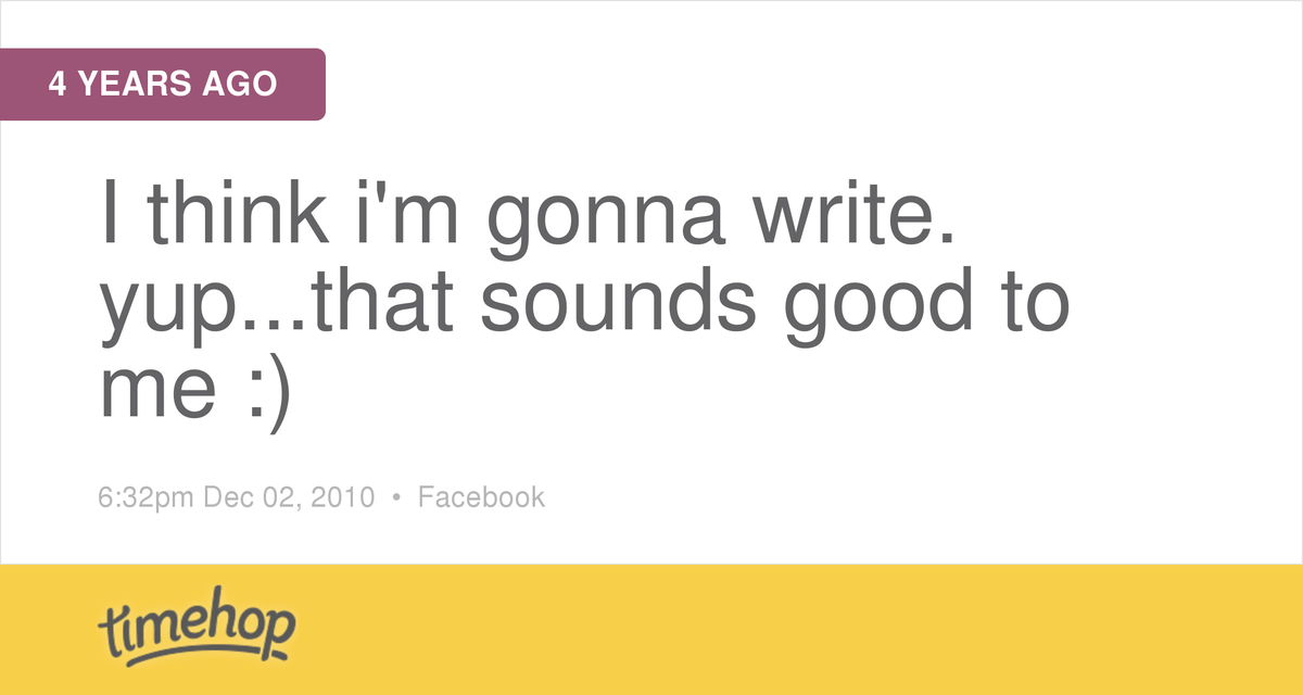 MeaganRoseB23's tweet photo. Good job getting on my case and encouraging yourself to write even 4 years later. 
Yah...that's how prophetic I a... http://t.co/h7Bs4oS4qD