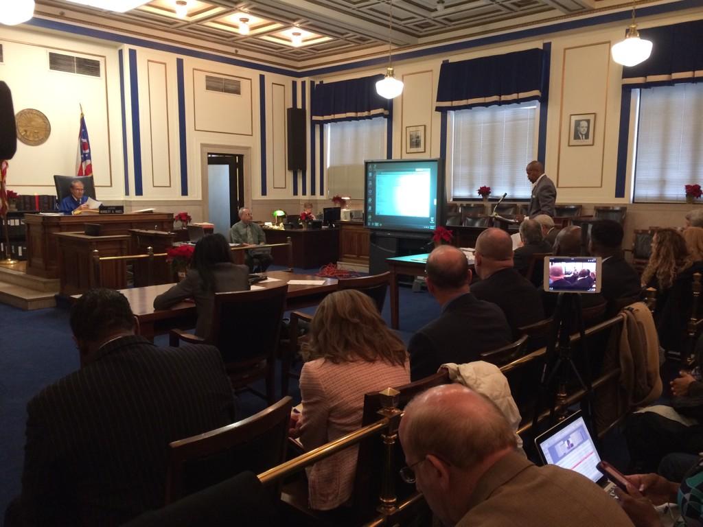 JodyBarr's tweet image. #TracieHunter listens as her atty makes case for juror misconduct. Wants new trial.