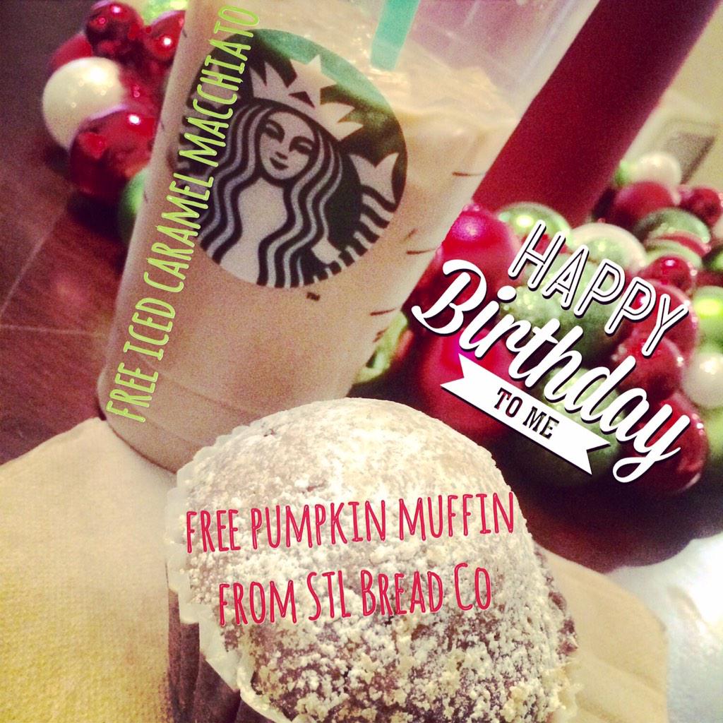 HWilliams120283's tweet photo. Thank you, @Starbucks &amp; @panerabread for my #icedcaramelmacchiato and #pumpkinmuffin for my #birthdaybreakfast! 😍😋😀 http://t.co/XGuTSyi6iQ