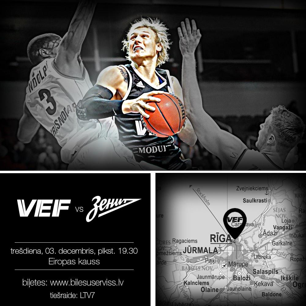 vefriga's tweet photo. Jau rītvakar! VEF Rīga - Zenit. 19:30. Arēna Rīga. Tev tur jābūt! @Eurocup http://t.co/7ak35FGlfy