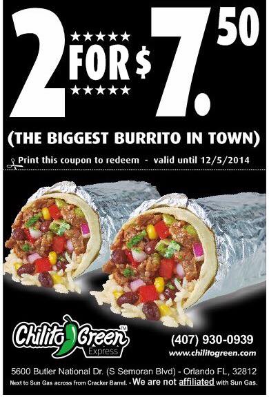 ChilitoGreen's tweet photo. Come today with this coupon and get 2 BURRITOS for just $7.50
#AlwaysFresh http://t.co/qs0ChwXgy1