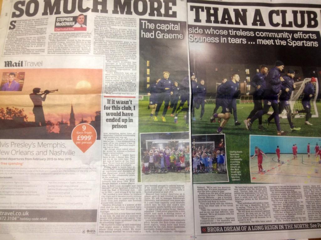 KendoCameron's tweet image. Some great press after Saturdays win  but this article in sats @DailyMailUK BEFORE the game is amazing @spartansfc