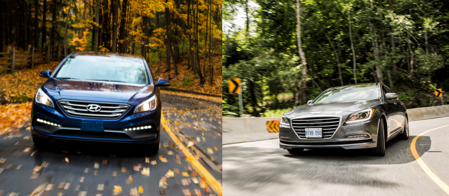 HyundaiCanada's tweet photo. Excited to announce at @AJACanada #CCOTY,Sonata won Best New Family Car(>$30k),Genesis won Best New Luxury Car(>$50k) http://t.co/yccdcurKNn