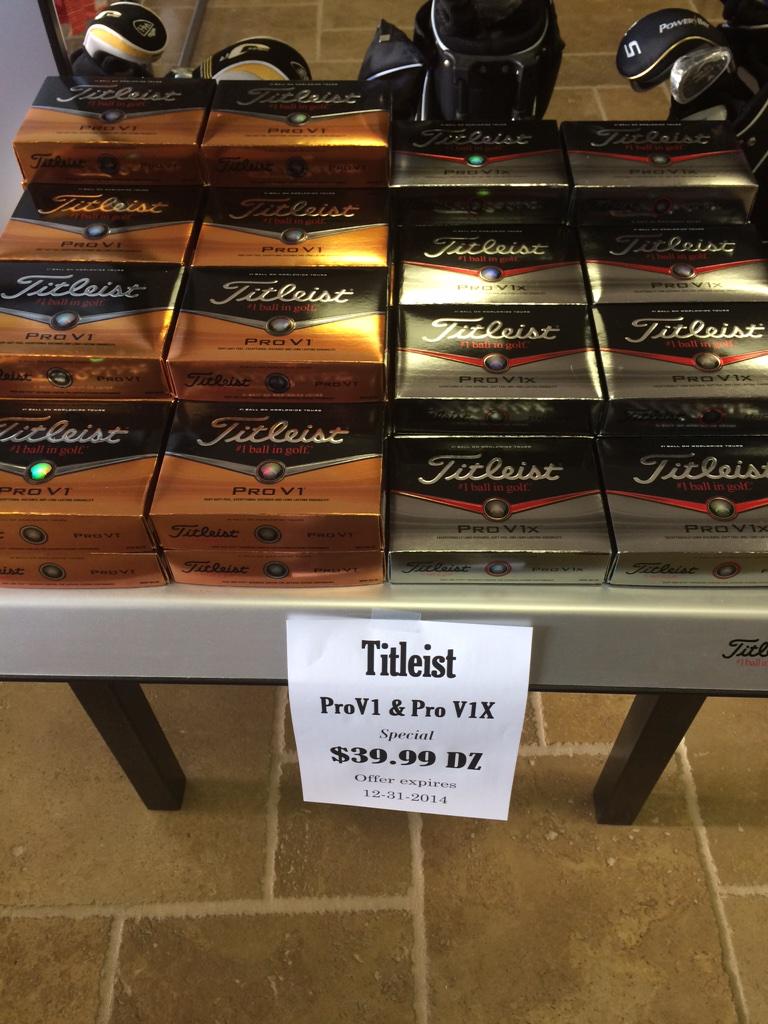 Come by and play some golf today it's a SUNNY 66 degrees out. Special Rate on Pro V's. $39.99 a dozen ends 12-31-2014