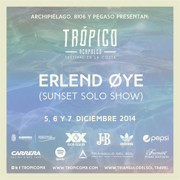 Tropicomx's tweet photo. Sorpresa! @Erlendoye1975 se presentará como solista el sábado en el atardecer de Trópico, los esperamos en Acapulco! http://t.co/VLyFDs3nHR
