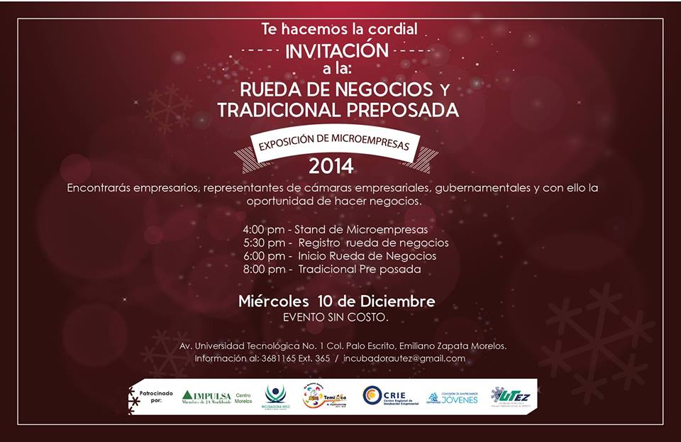 IncubadoraUtez's tweet photo. Excelente oportunidad para hacer negocios, evento sin costo  #RuedaDeNegocios #PrePosada2014

#NoFaltes http://t.co/L4EaA8C5Cl