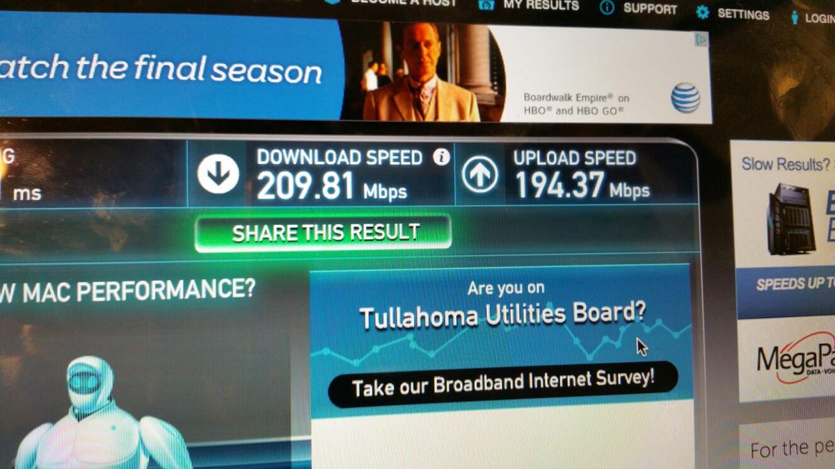 GeekyNerdDad's tweet photo. Ok that is some insane Internet speeds! #FiberFTW http://t.co/8H3vVKQL3E