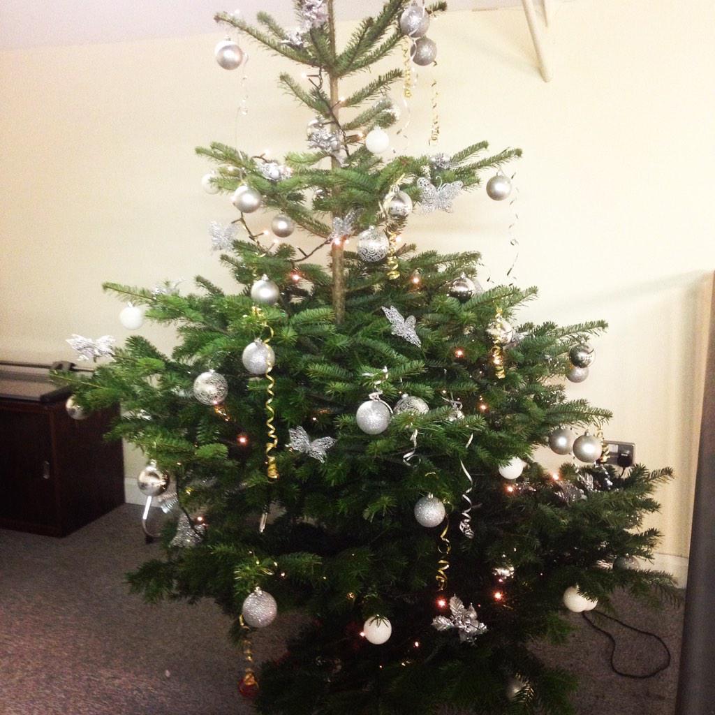 eventshareco's tweet photo. It's  officially Christmas!! Tree is up in the office - well done Megs! http://t.co/cxH7pgzA98