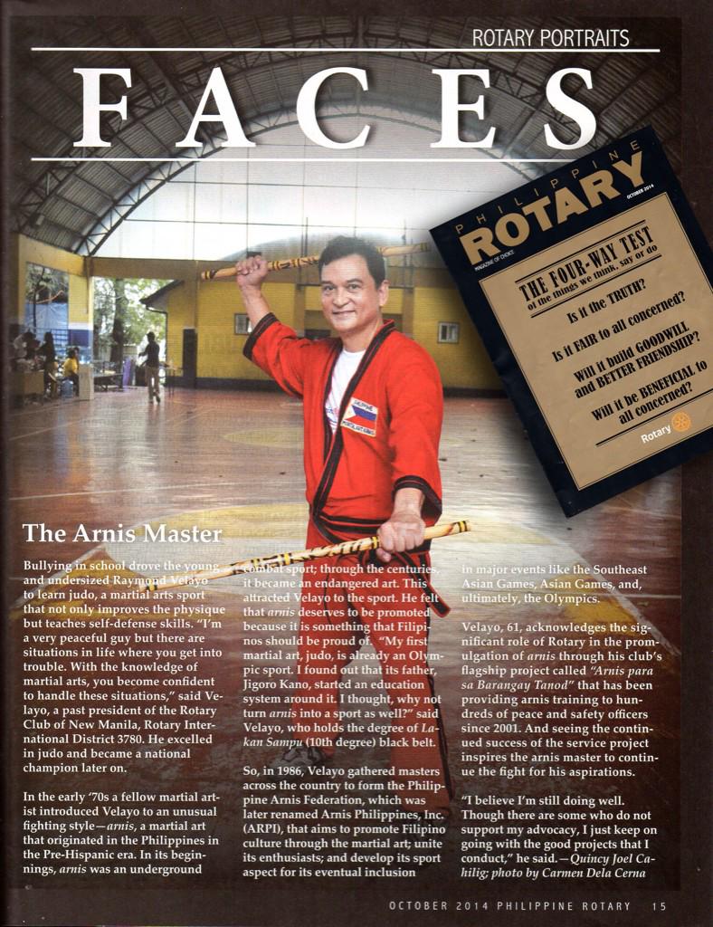Arnis_Ph's tweet photo. Oct. issue of  Phil. #Rotary #mag, #Arnis #Philippines &amp; iARNIS Pres.Raymond Velayo
Thank You #RotaryPhilippines! http://t.co/67XJyBKgLz