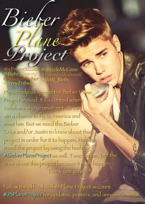 JBPlaneProject's tweet image. Help us make this happen tweet/rt the hashtag #BieberPlaneProject and tweet Justin and the crew, let's do this!