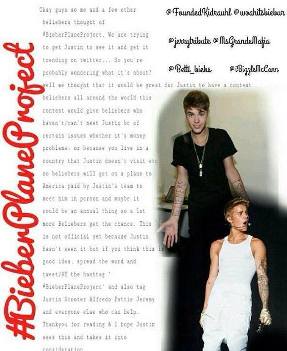 JBPlaneProject's tweet image. Help us make this happen tweet/rt the hashtag #BieberPlaneProject and tweet Justin and the crew, let's do this!