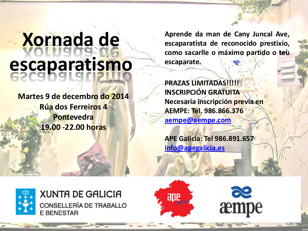 Taller Gratuito de Escaparatismo con Cany Juncal!! 9 Diciembre. De 19 a 22 h.Plazas limitadas!! <a href="/comerciogalicia/">FGC</a>