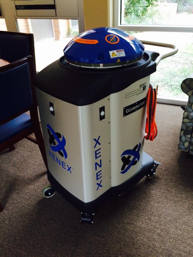 MorningsideM's tweet photo. The Germinator, Xenex germ-zapping robot, cleanses our rooms of contagions #germzappingrobot #xenex http://t.co/WjhkZGkivo
