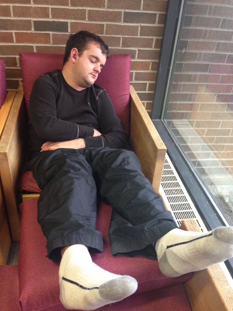 nursingprobs101's tweet photo. They are dropping like flies here today in the health science library. Must be crunch time... @MUNnaptime @MUNHSL http://t.co/CJJoSvJ1Uk