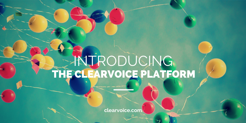 ClearVoice's tweet photo. We Solve Problems for #Content Creators. Introducing the ClearVoice Platform: http://t.co/3V9q5U9jWG http://t.co/rWSvfptO9k