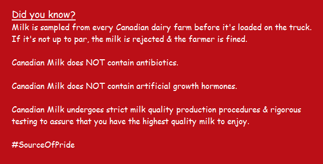 DairyFarmher's tweet photo. It's important for consumers to know the facts about @100CanadianMilk.  
#HighQuality #Safe #Milk @dfc_plc http://t.co/tjbZgmaCDE